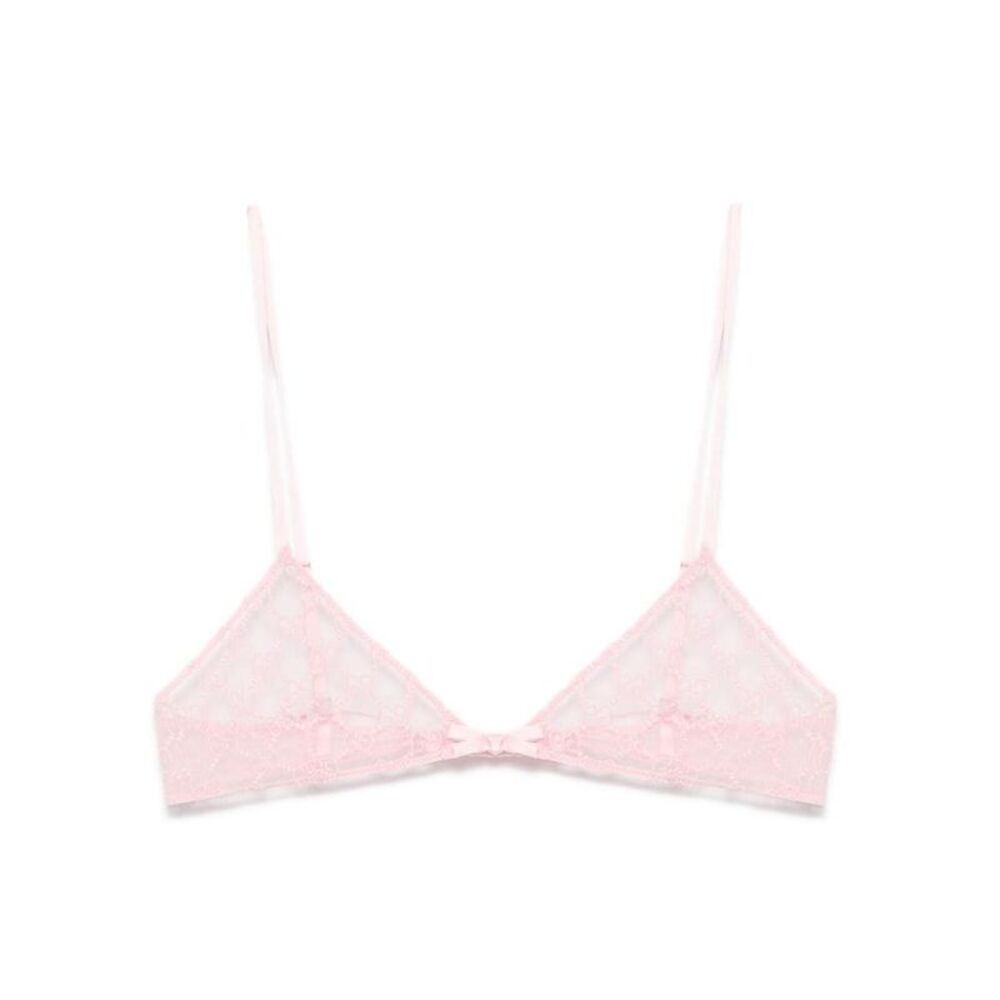 GUCCI GG Lace Triangle Bralette Women PINK Underwear